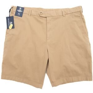 Hart Schaffner Marx Khaki Stretch Classic Flat-Front Chino Shorts Size 42
